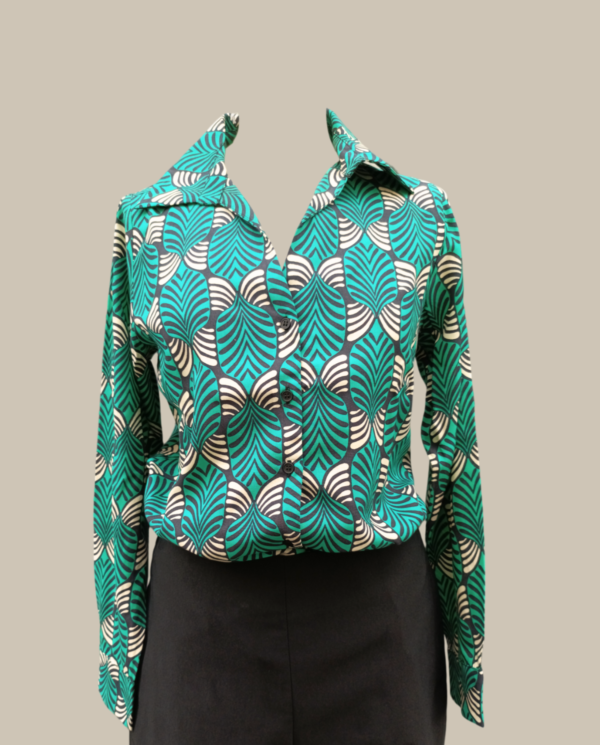 Camicia stampa geometrica manica lunga