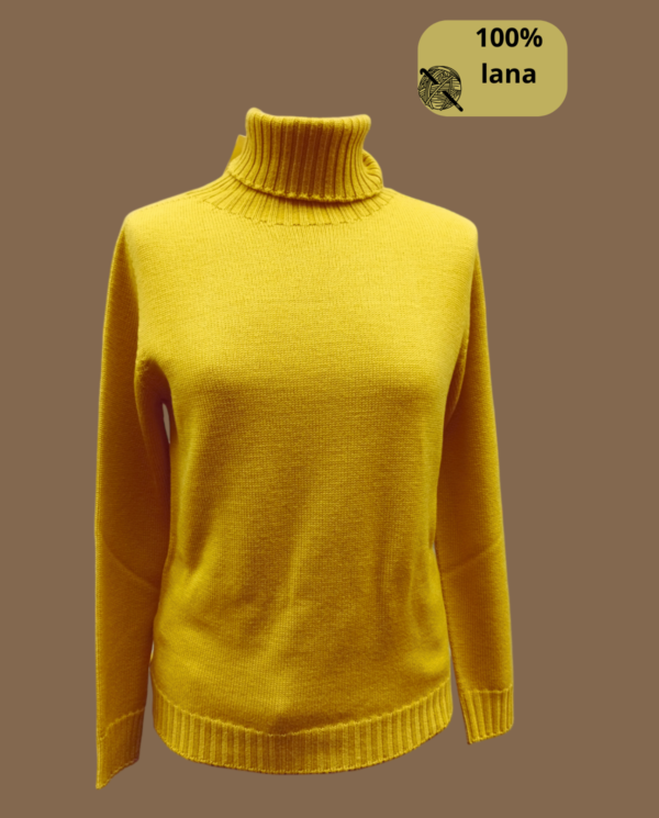 Dolcevita giallo lime taglio dritto 100% lana - ULTIMA TAGLIA SMALL