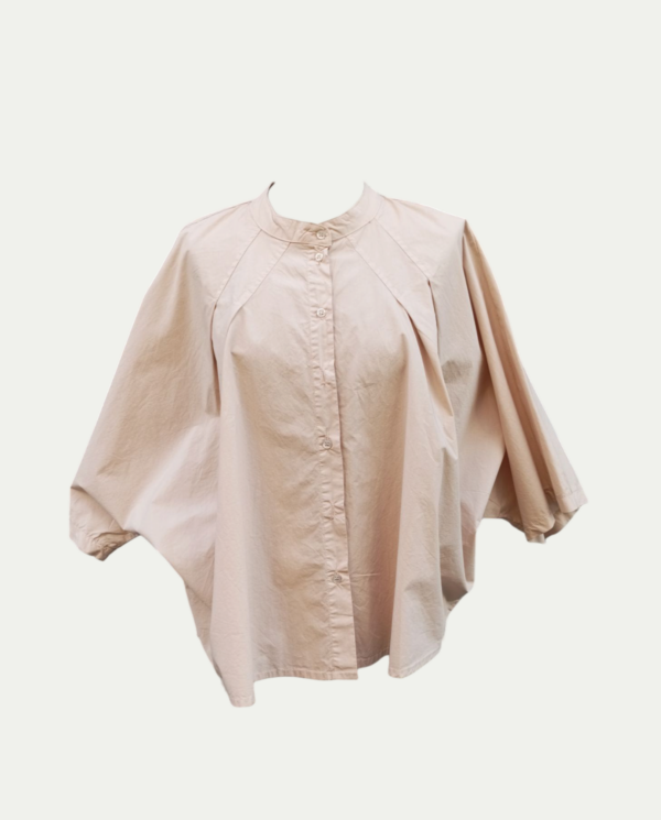 Camicia ecrù in cotone, manica a kimono