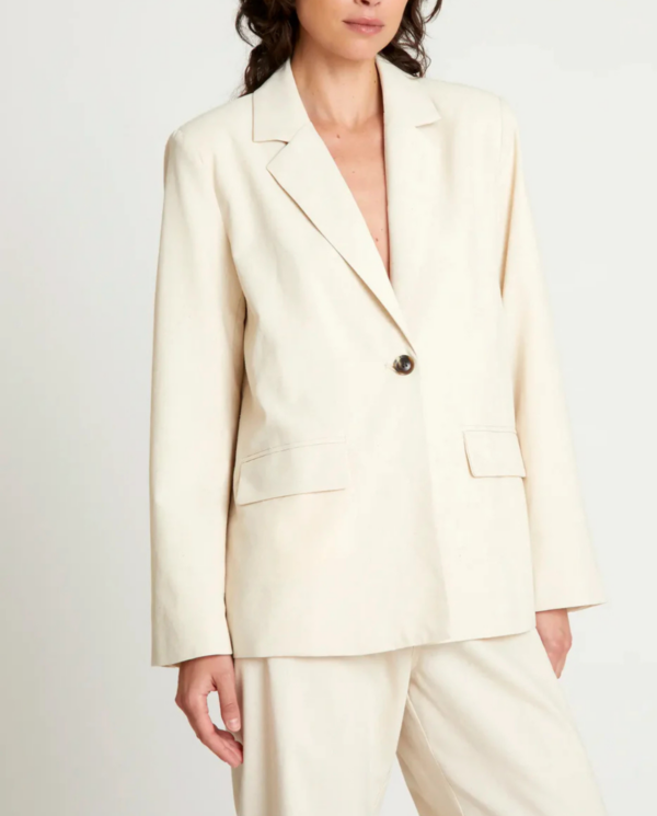 Blazer avorio cotone e lino