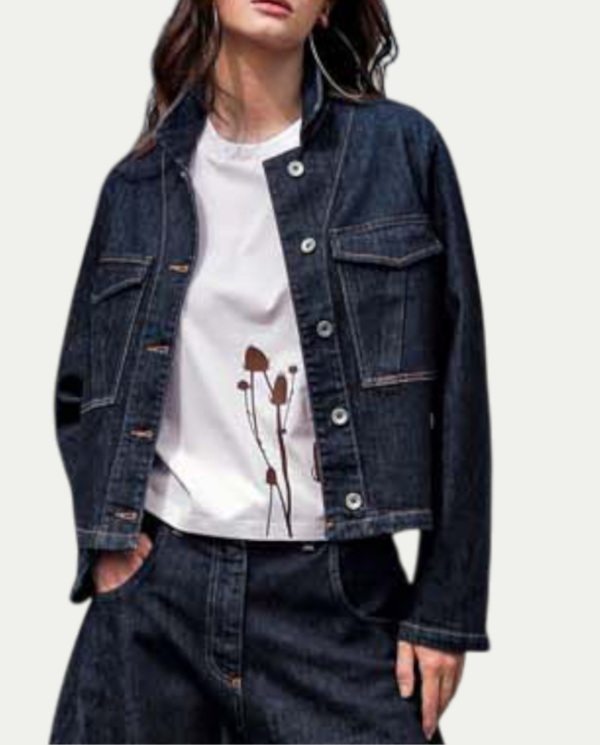 Giubbino in jeans cropped