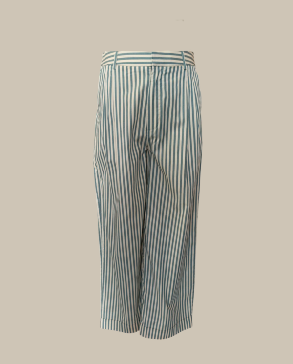 Pantalone cotone a righe gamba larga