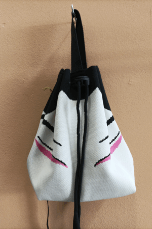 Borsa secchiello in tessuto con tracolla