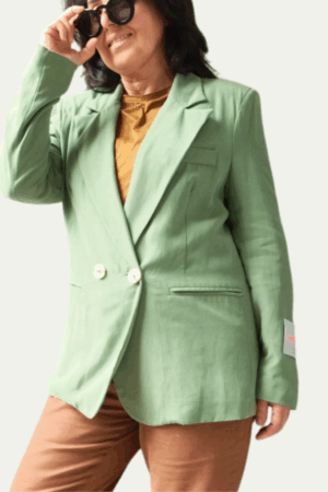 Giacca doppio petto lyoncell verde - eleganza sartoriale made in Italy