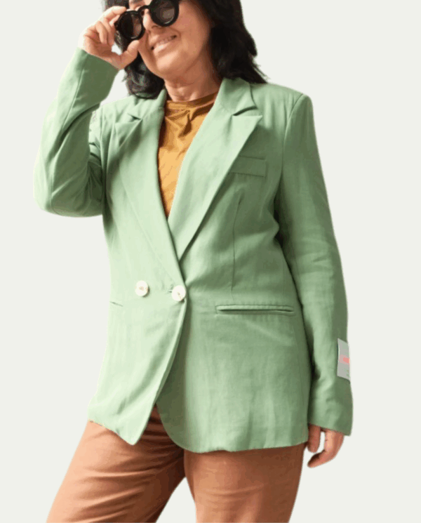 Giacca doppio petto lyoncell verde - eleganza sartoriale made in Italy