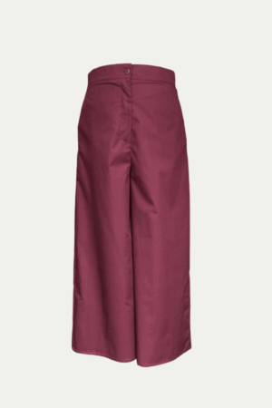Pantalone donna in cotone popelin marrone/bordò- Produzione sartoriale
