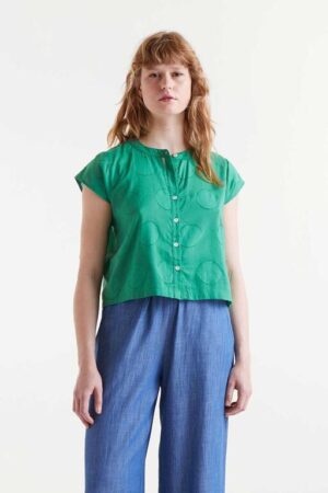Camicia in cotone verce taglio boxed