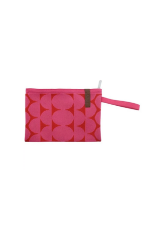 Clutch - porta oggetti con cerniera rossa e fuxia