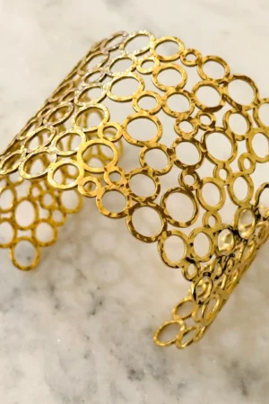 Bracciale traforato largo color oro